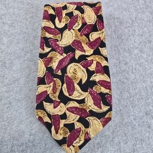 Vintage Robert Talbott for Nordstrom Tie Abstract Burgundy Gold Hand Sewn